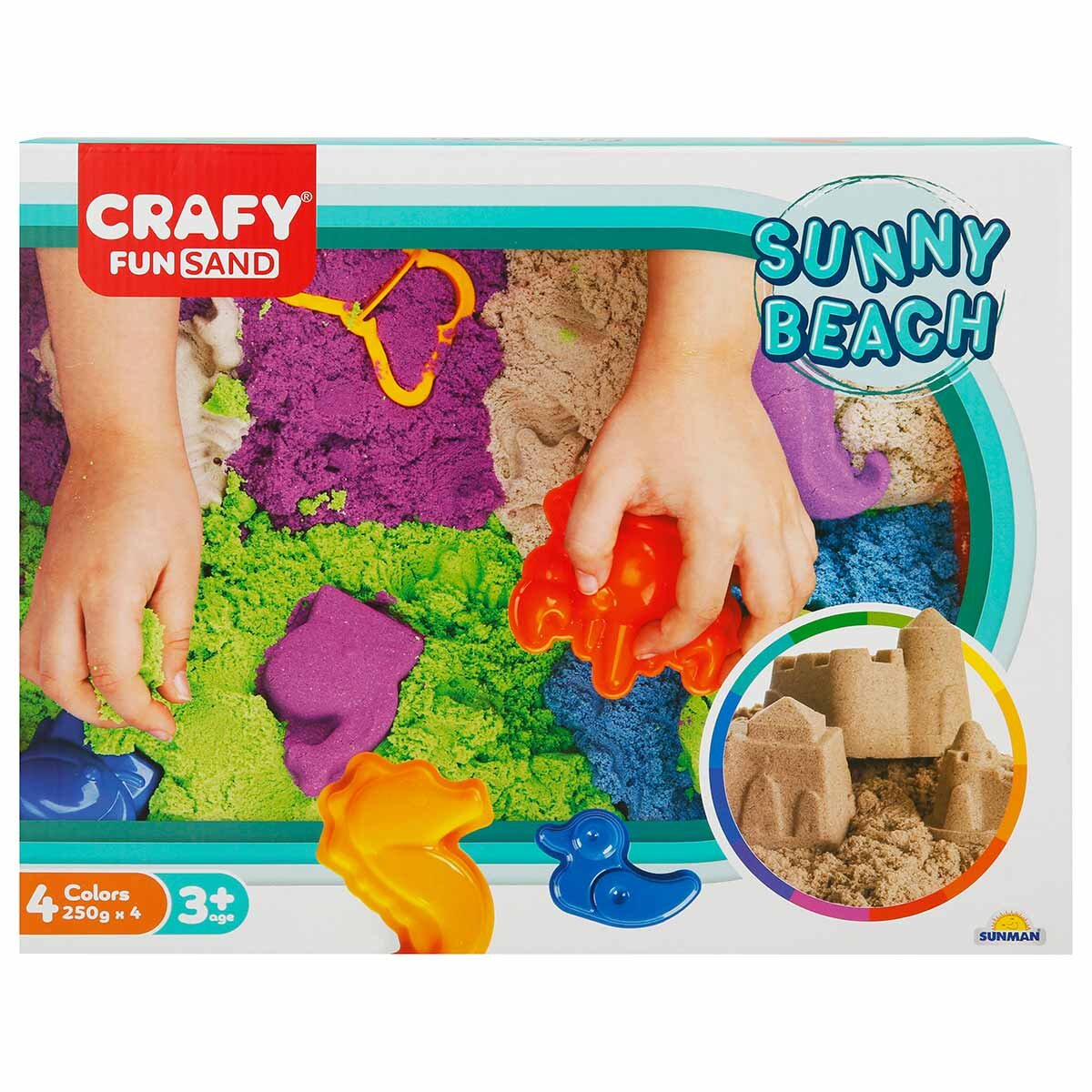 Crafy Set nisip creativ Fun Sand Sunny Beach 13 piese 1 kg nisip