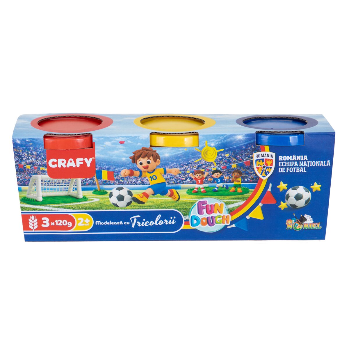Crafy Set plastilina 3 culori Echipa Nationala de Fotbal a Romaniei 360 g