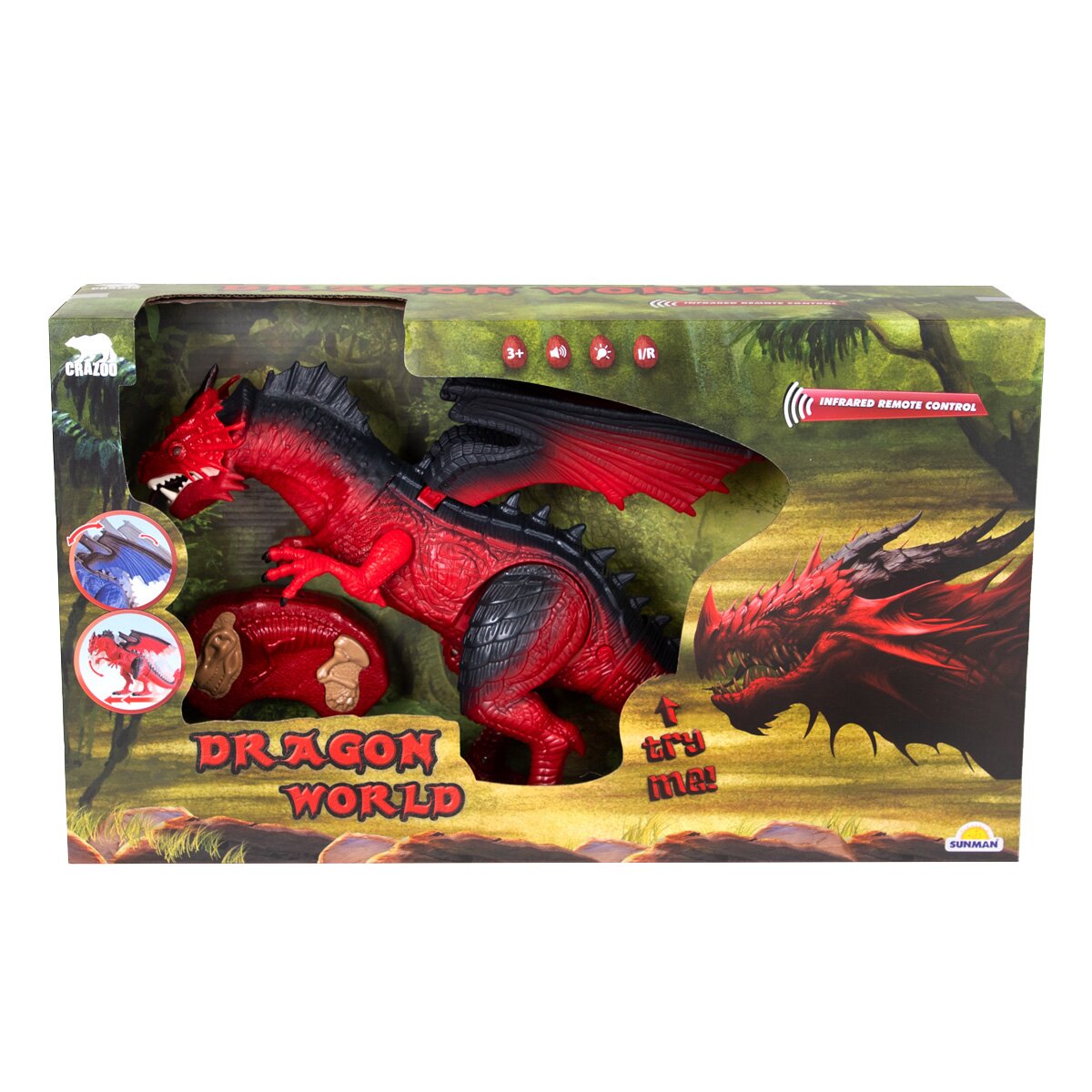 Crazoo Figurina Dragon cu telecomanda Rosu