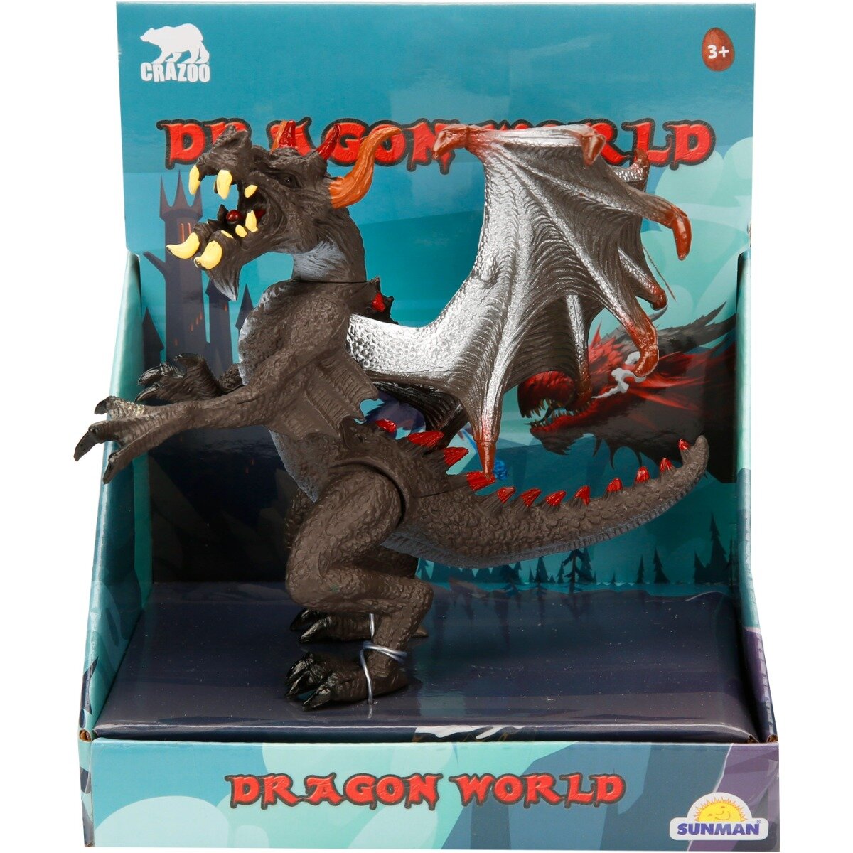 Crazoo Figurina dragon gri inchis