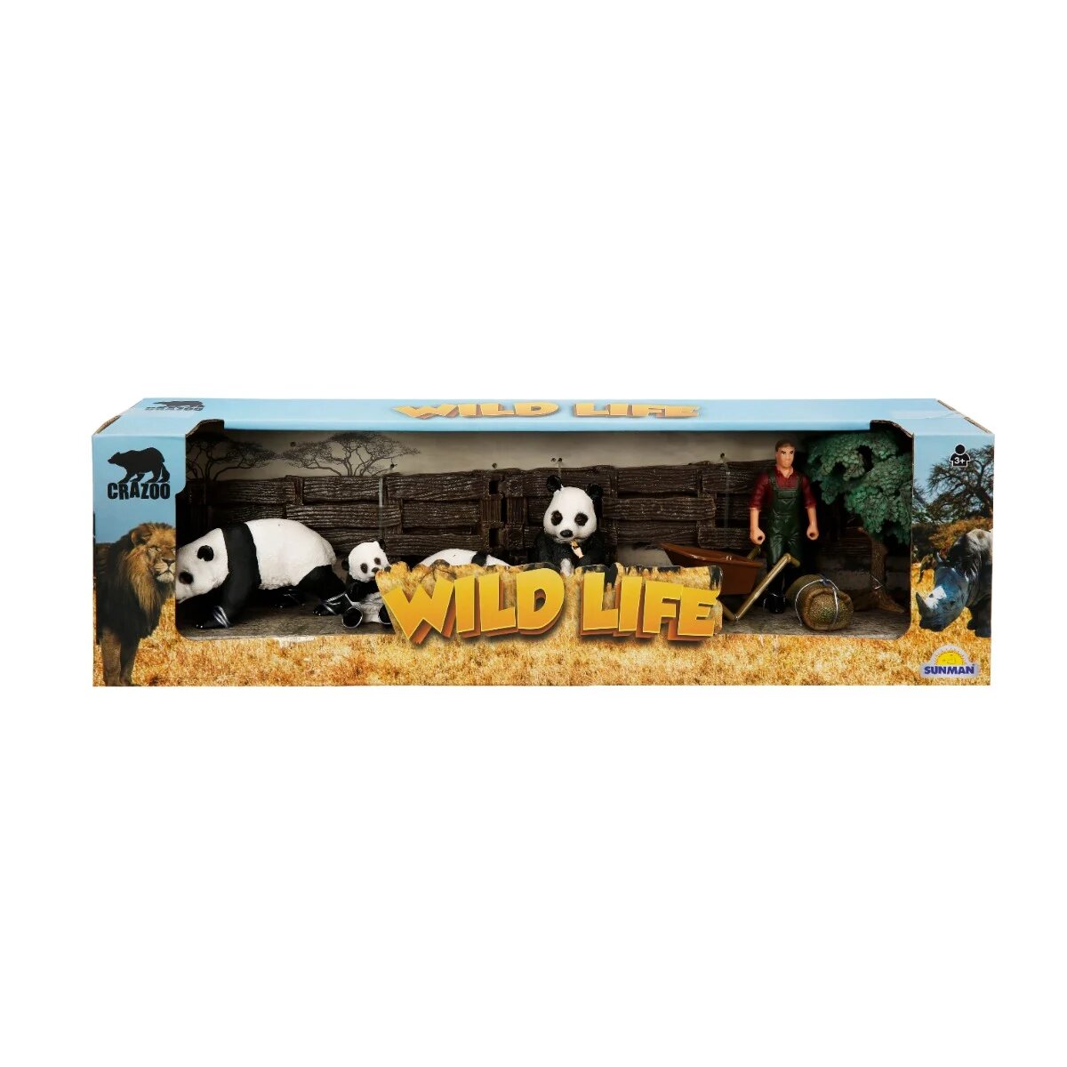 Crazoo Set animale din jungla cu figurina Panda