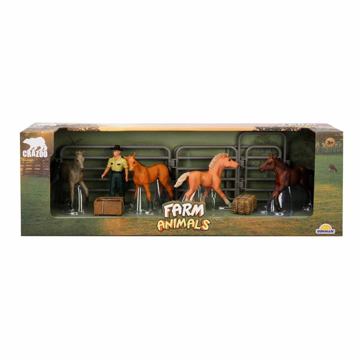 Crazoo Set figurine Animale de la ferma Cal gri