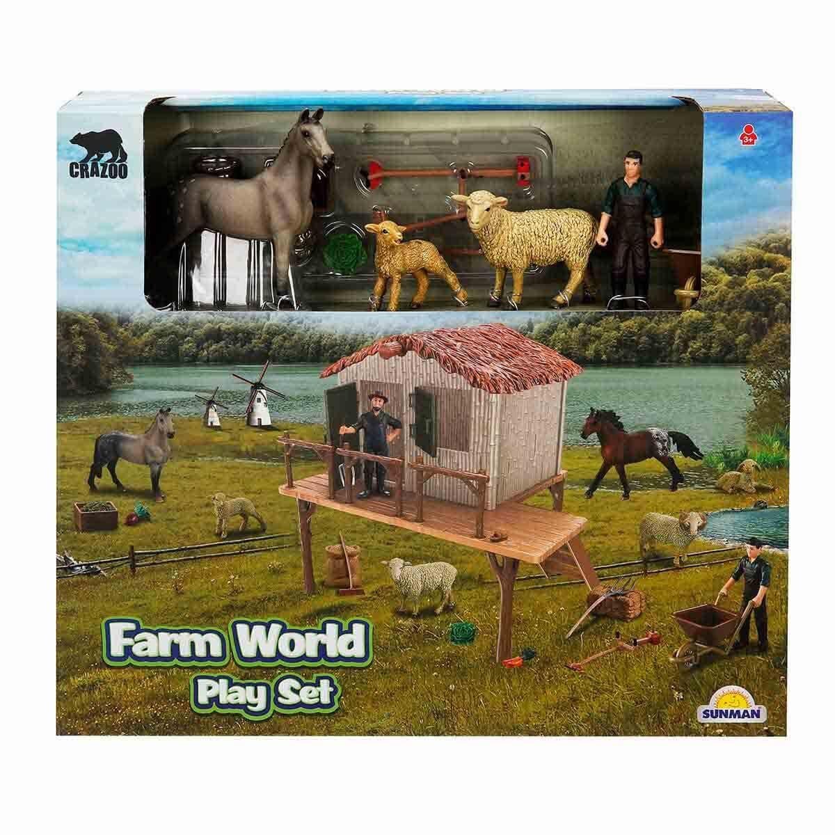 Crazoo Set figurine Animale de la ferma Cal Miel si Oaie