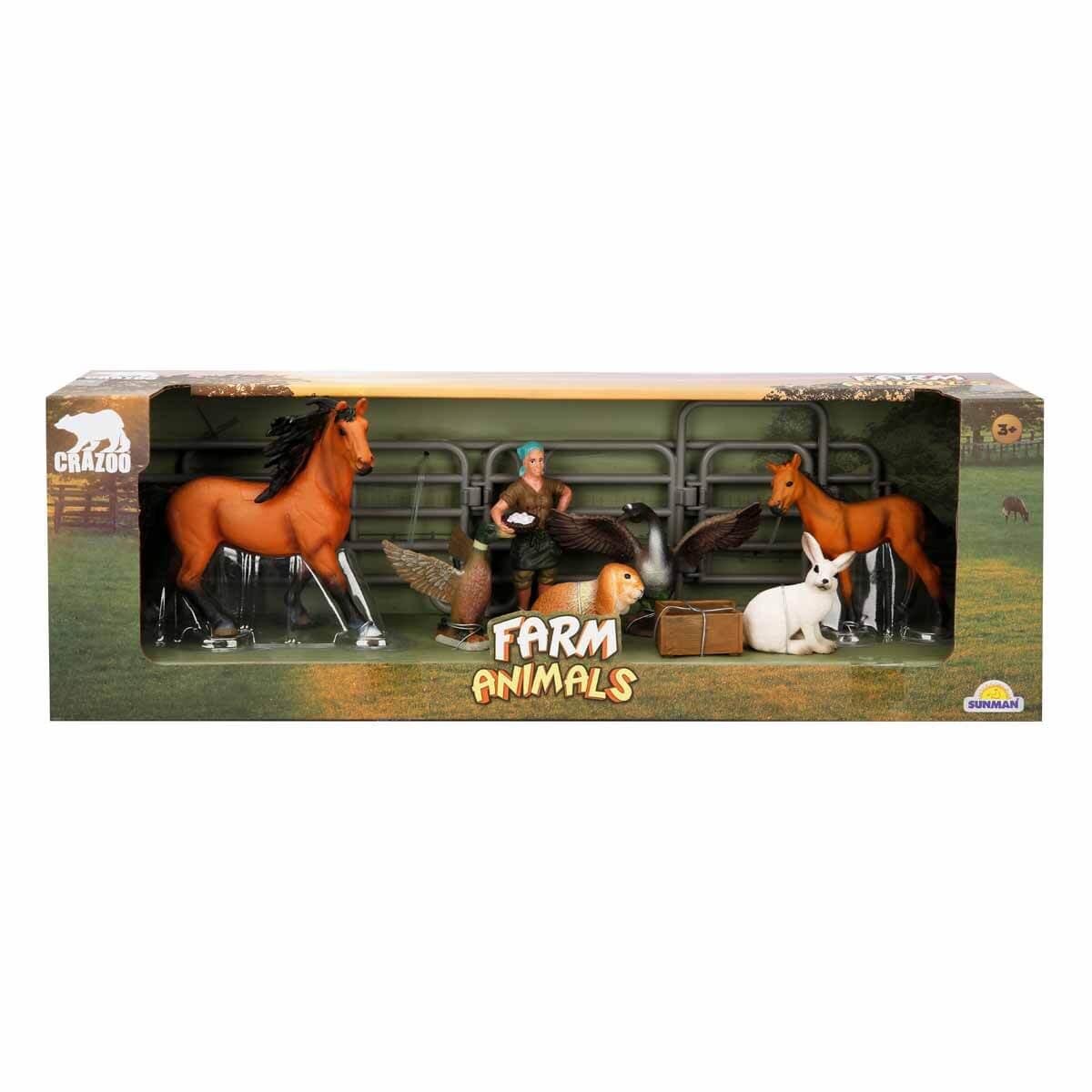 Crazoo Set figurine Animale de la ferma Iepure Alb