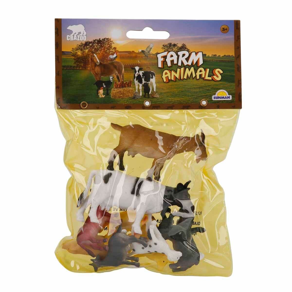 Crazoo Set figurine animale de la ferma in punga mica