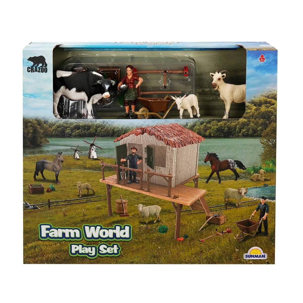 Crazoo Set figurine Animale de la ferma Taur Ied si Tap