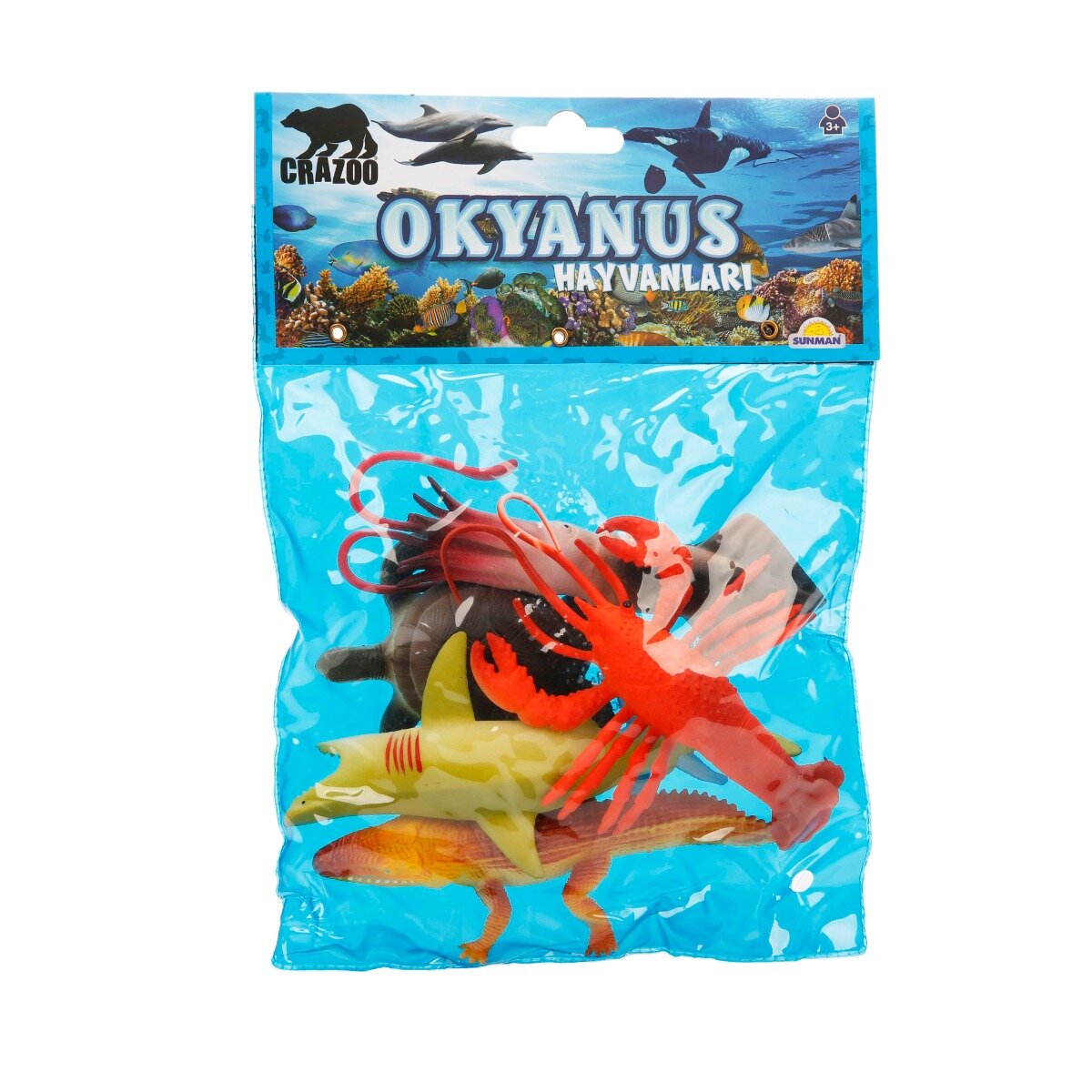 Crazoo Set figurine animale din ocean in punga medie