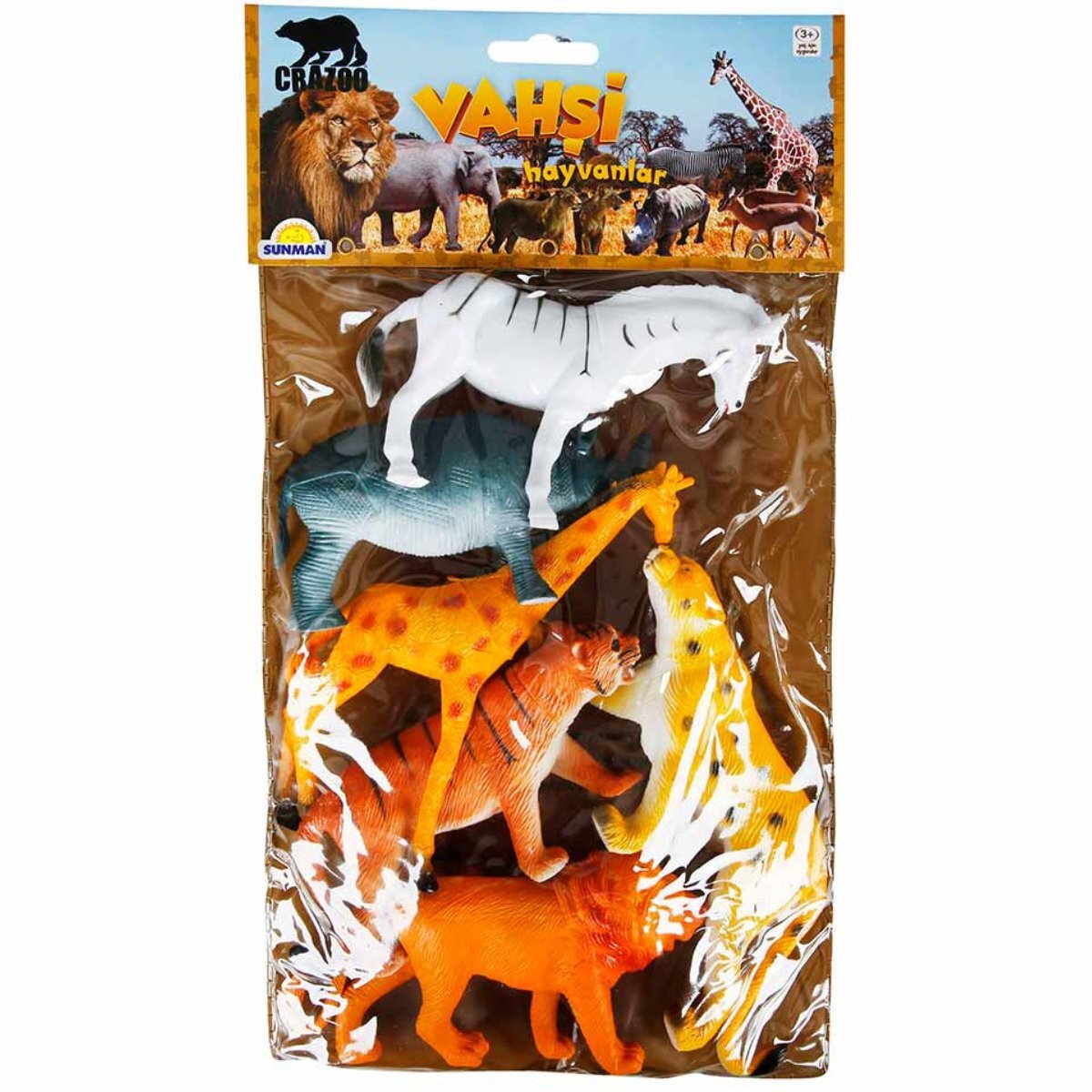 Crazoo Set figurine animale salbatice in punga mare 6 buc