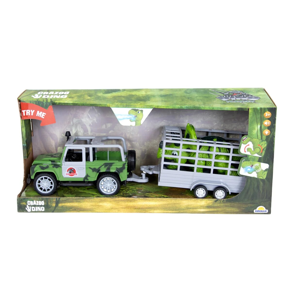 Crazoo Transportator cu remorca si dinozaur 1:20