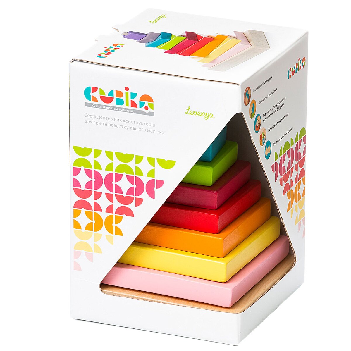 Cubika Joc din lemn Piramida 9 piese