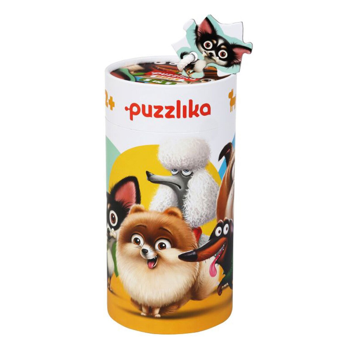 Cubika Puzzle din lemn 5 In 1 Catelusi