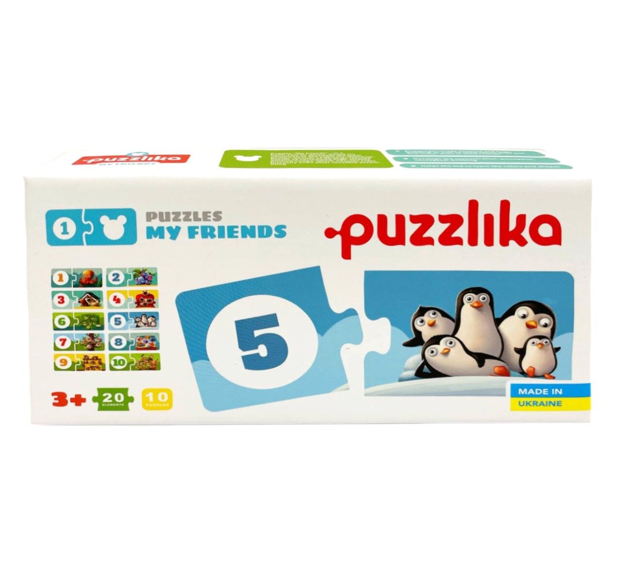 Cubika Puzzle din lemn Numara animalutele 20 piese