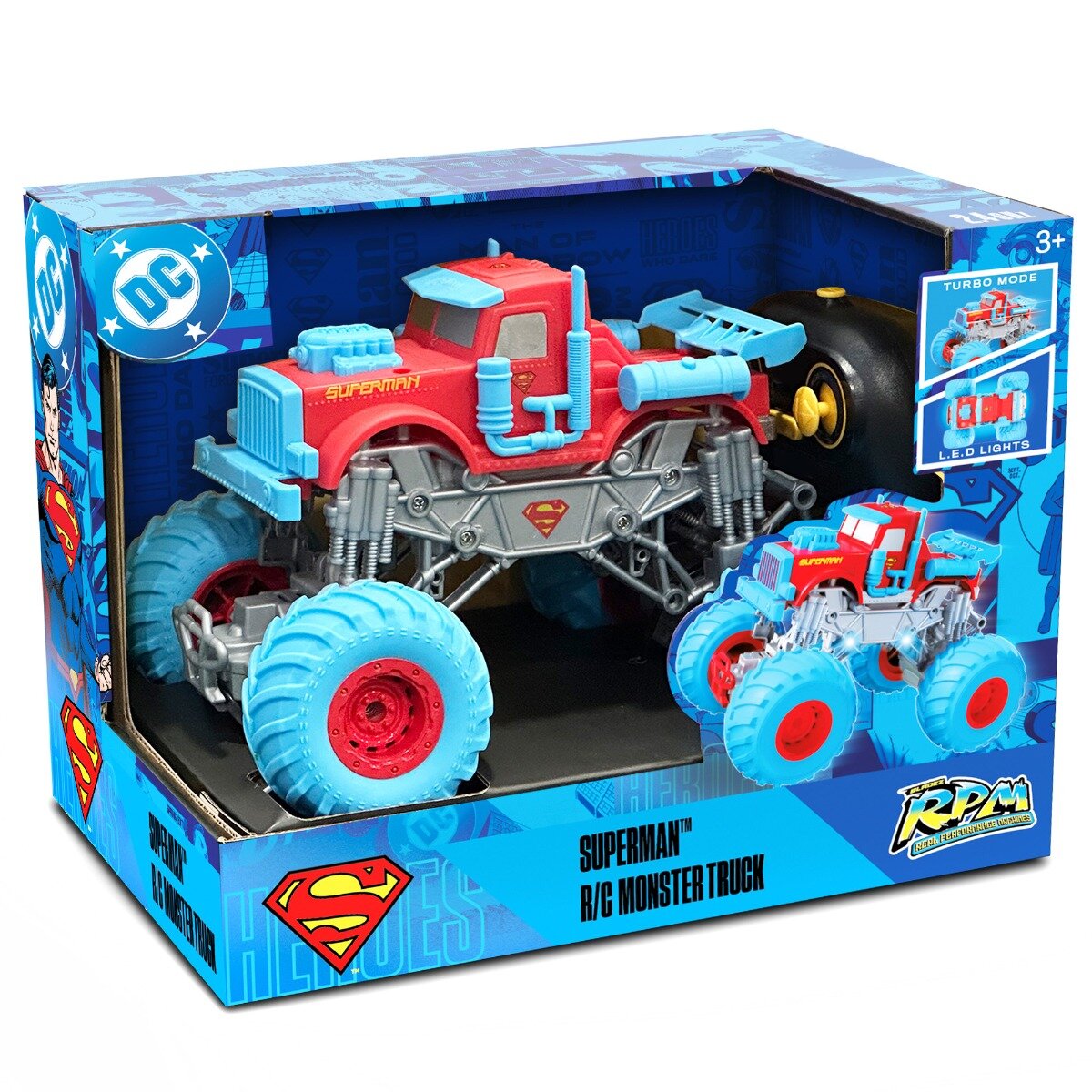 DC Universe Masina cu telecomanda DC Superman Monster Truck 1:18