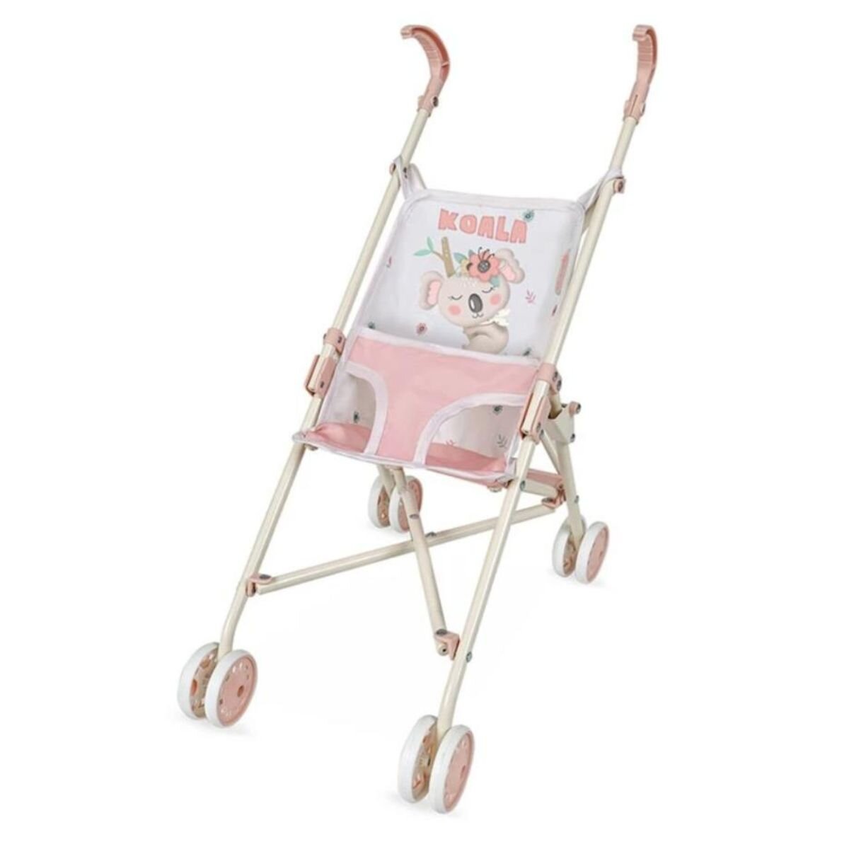 DeCuevas Carucior tip umbrela pentru papusi compact si practic Koala Roz