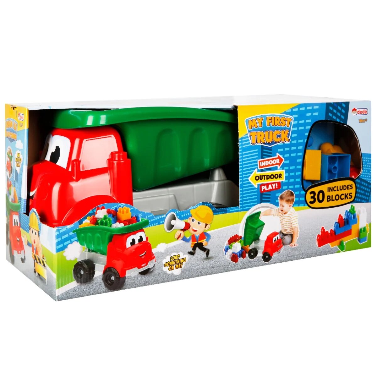 DEDE Camion cu remorca si blocuri de constructie 30 piese