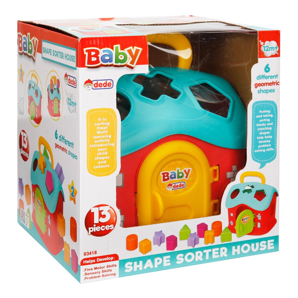 DEDE Jucarie de sortare Baby Shape Sorter House 13 piese