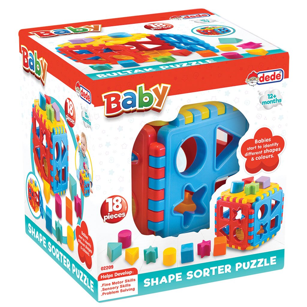 DEDE Jucarie de sortare Baby Shape Sorter Puzzle 18 piese