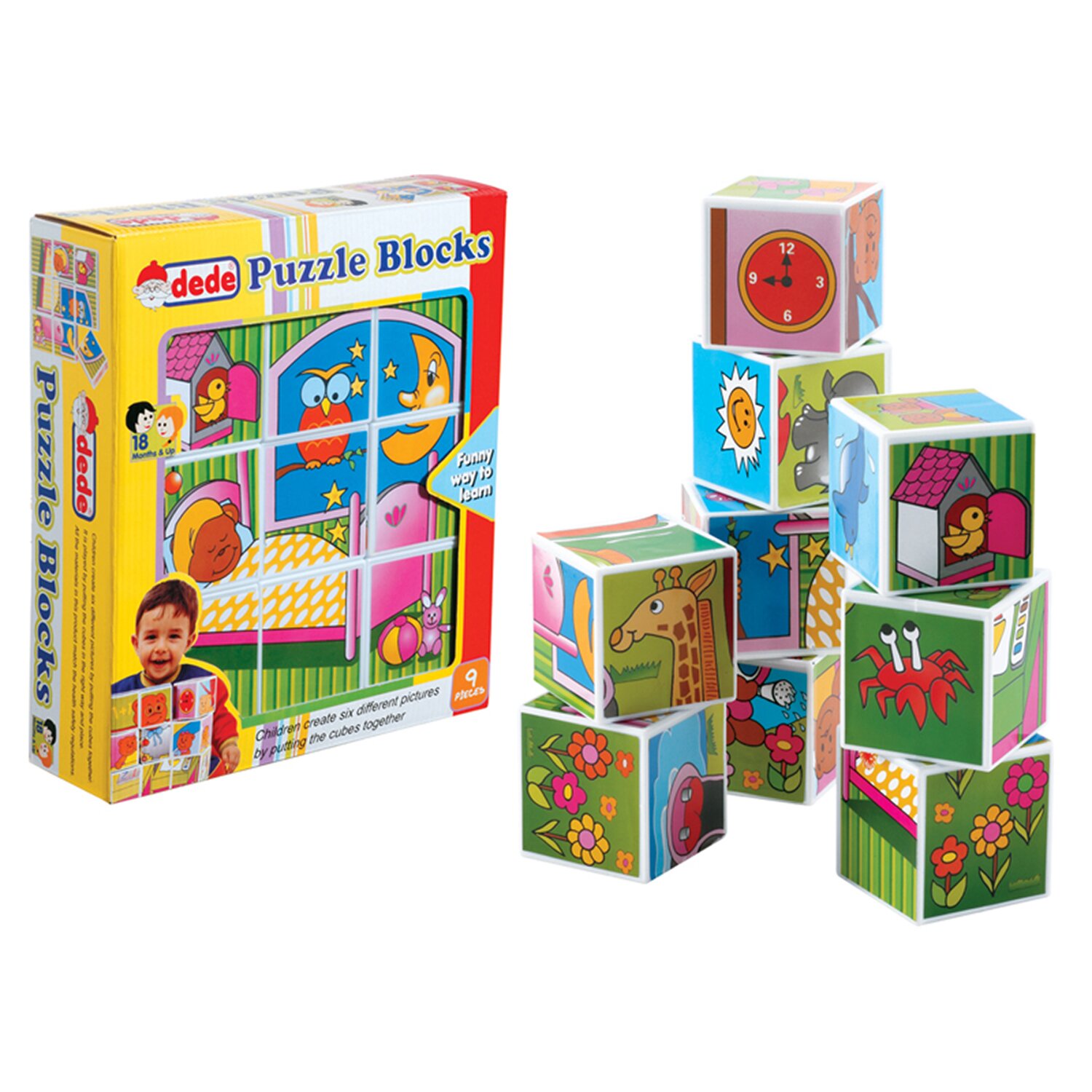 DEDE Puzzle din 9 cuburi