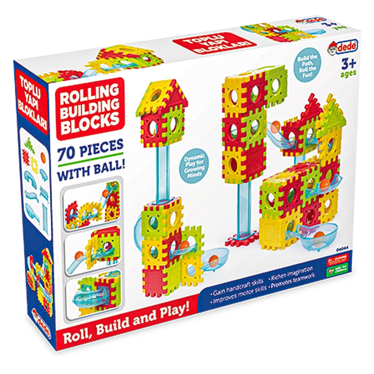 DEDE Set blocuri de constructie si bila 70 piese