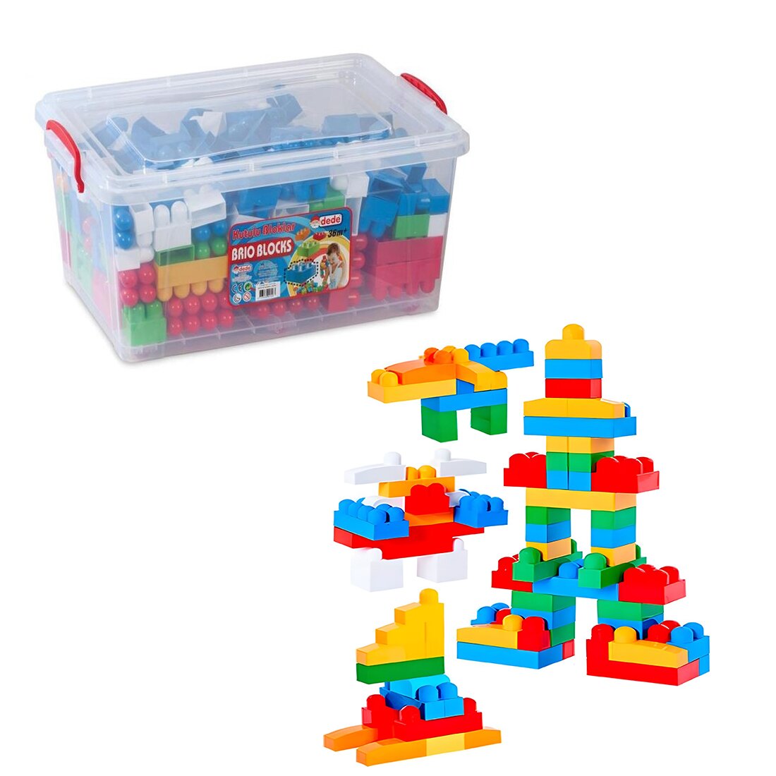 DEDE Set de constructie Brio Blocks 104 piese
