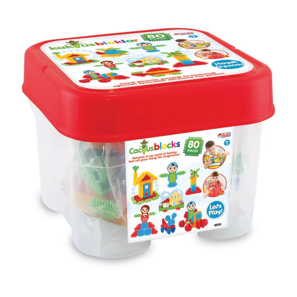 DEDE Set de constructie Cactus Blocks 80 piese