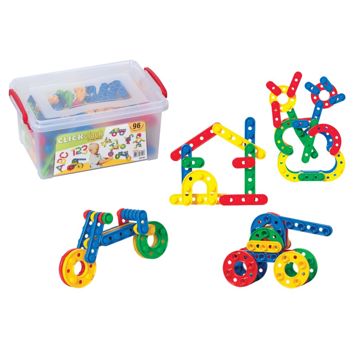 DEDE Set de constructie Click Clack 96 piese
