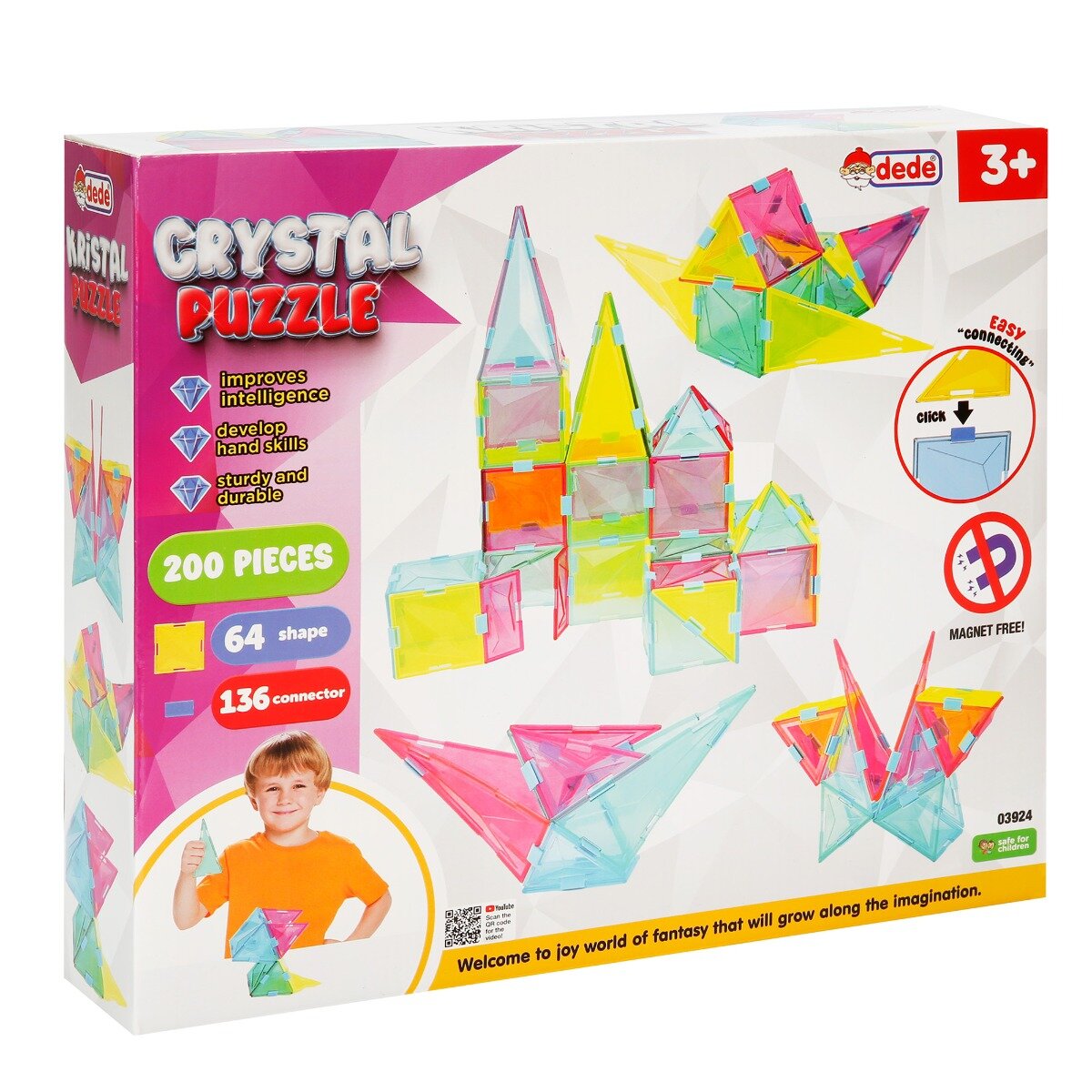 DEDE Set de constructie Crystal Puzzle 200 piese
