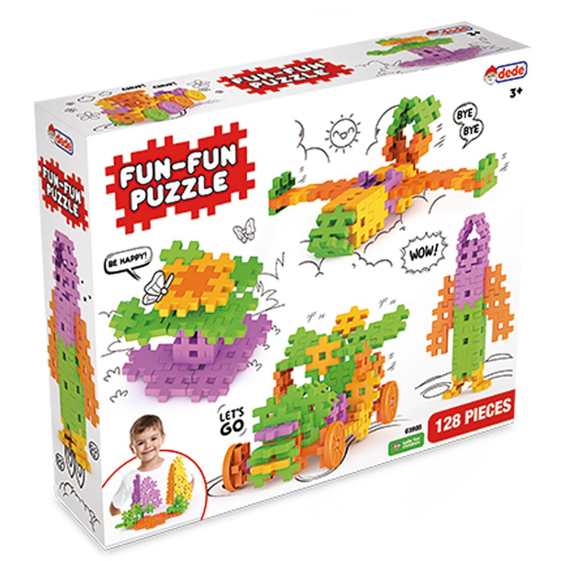 DEDE Set de constructie Fun-Fun Puzzle 128 piese