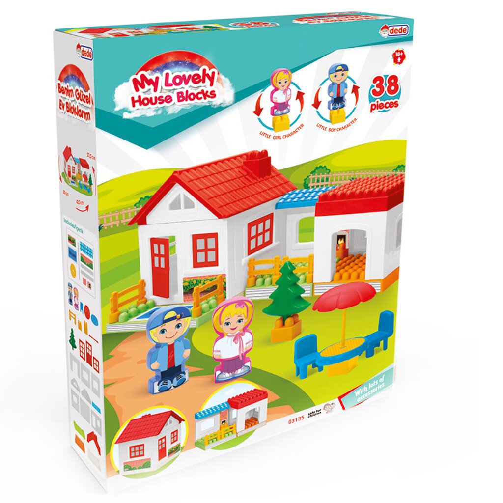 DEDE Set de constructie My Lovely House Blocks 38 piese