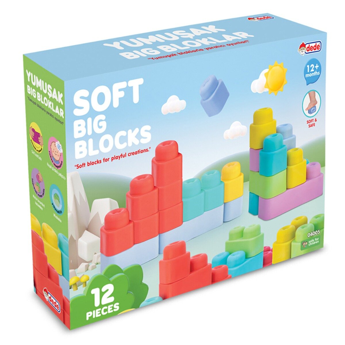 DEDE Set de constructie Soft Big Blocks 12 piese