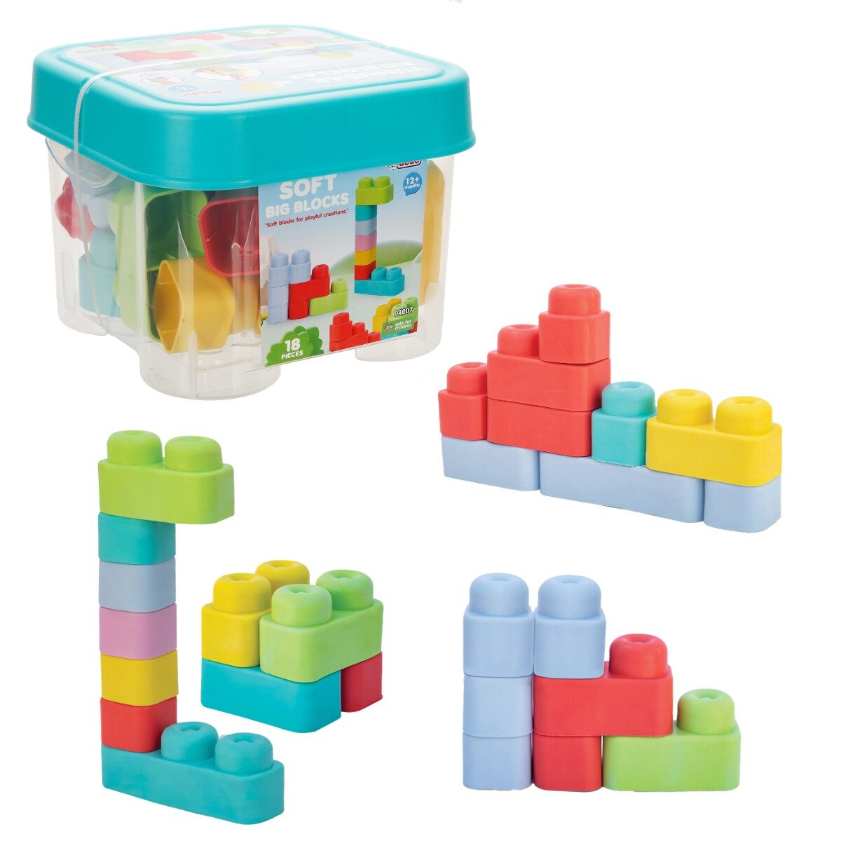 DEDE Set de constructie Soft Big Blocks 18 piese