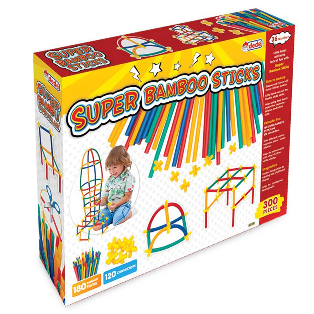 DEDE Set de joaca cu bete Super Bamboo Sticks 300 piese