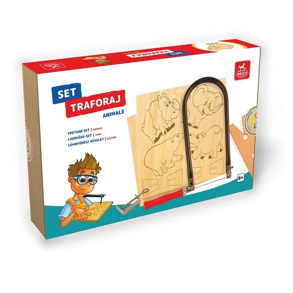 Deico Games Set de traforaj cu foi de placaj cu figuri imprimate