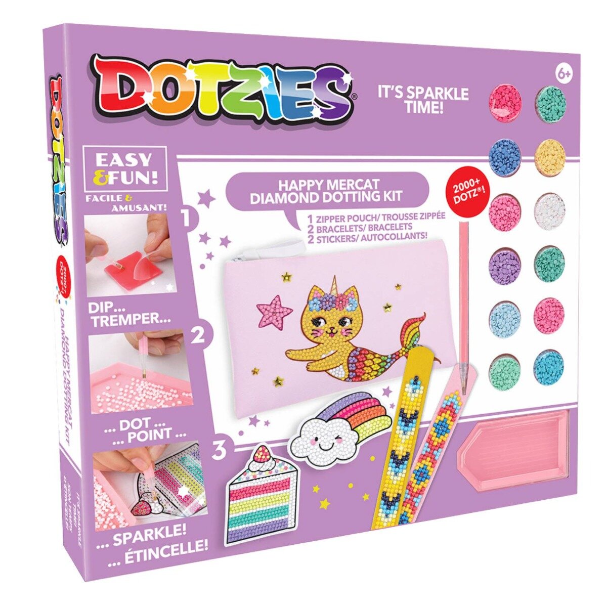Diamond Dotz Set creativ 5 In 1 Pisica-Sirena Pictura cu diamante
