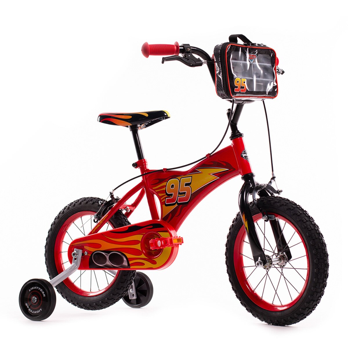 Disney Cars Bicicleta cu roti ajutatoare Huffy Disney Pixar Cars 95 14 inch Rosu