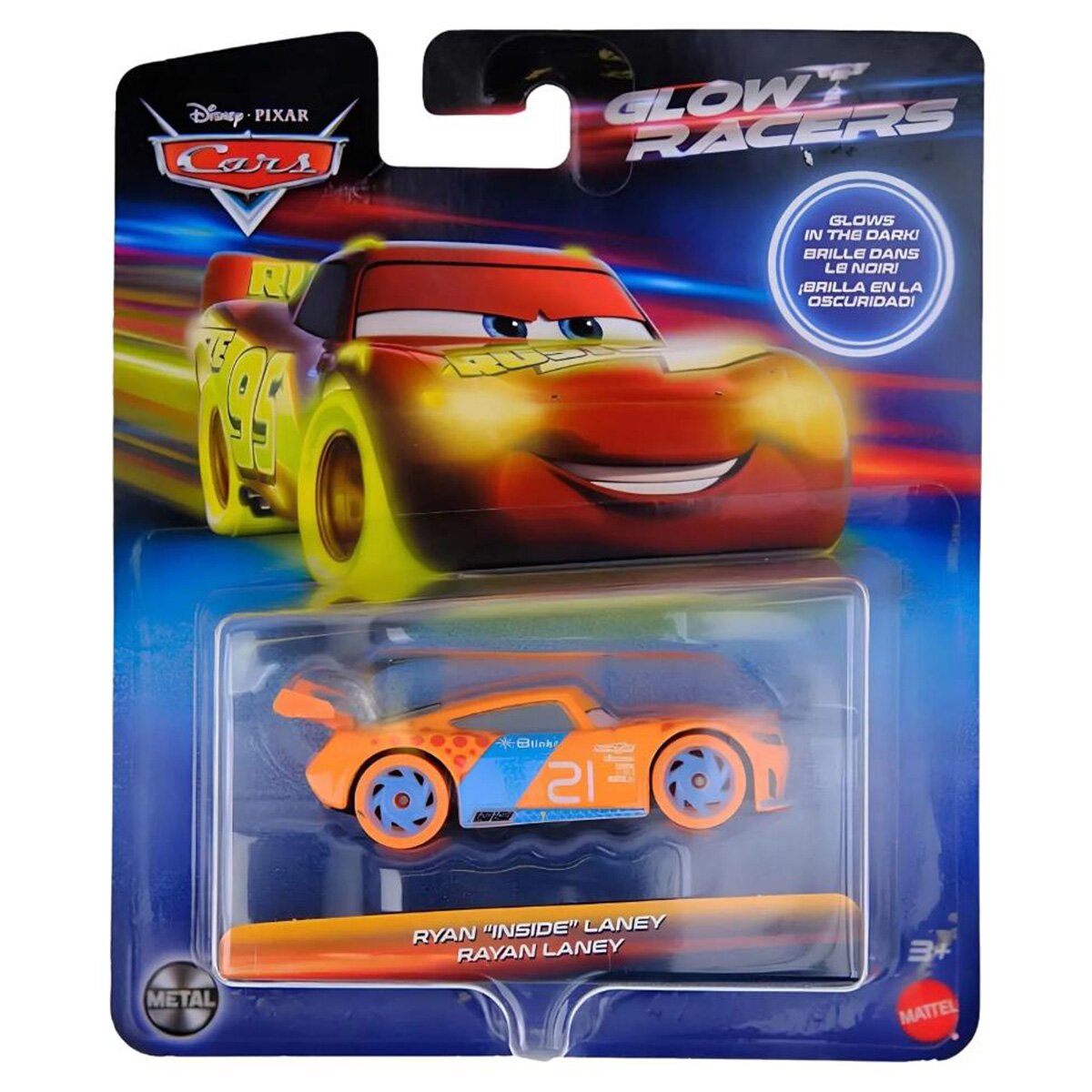 Disney Cars Masinuta din metal Glow Racers Ryan Inside Laney HPJ95