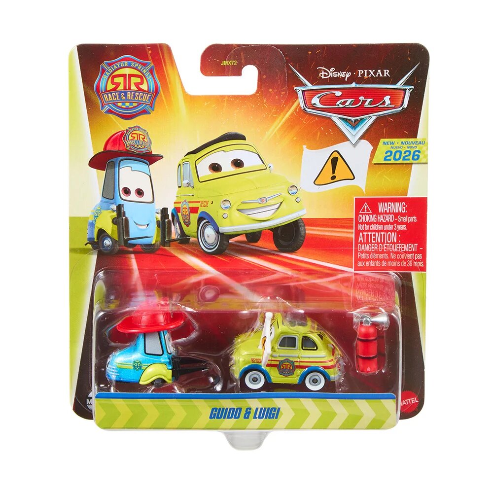 Disney Cars Set 2 masinute cu accesoriu Guido si Luigi 1:55 JMX75