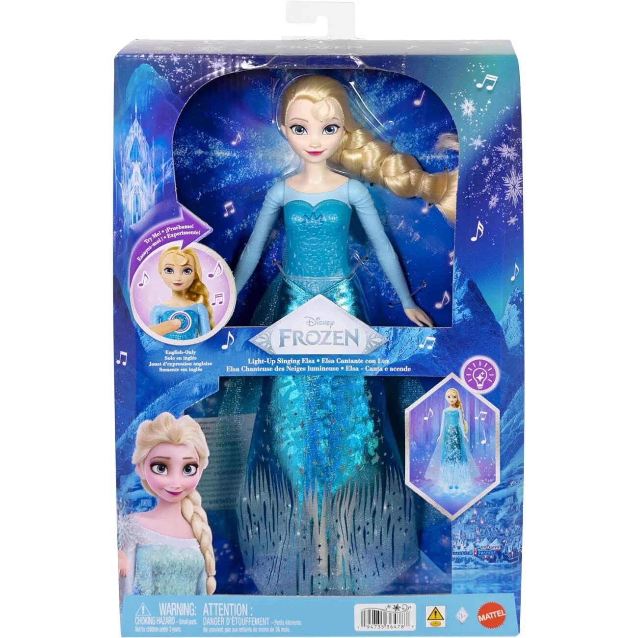 Disney Frozen Papusa cu lumini si sunete Elsa Ice Power JNB97