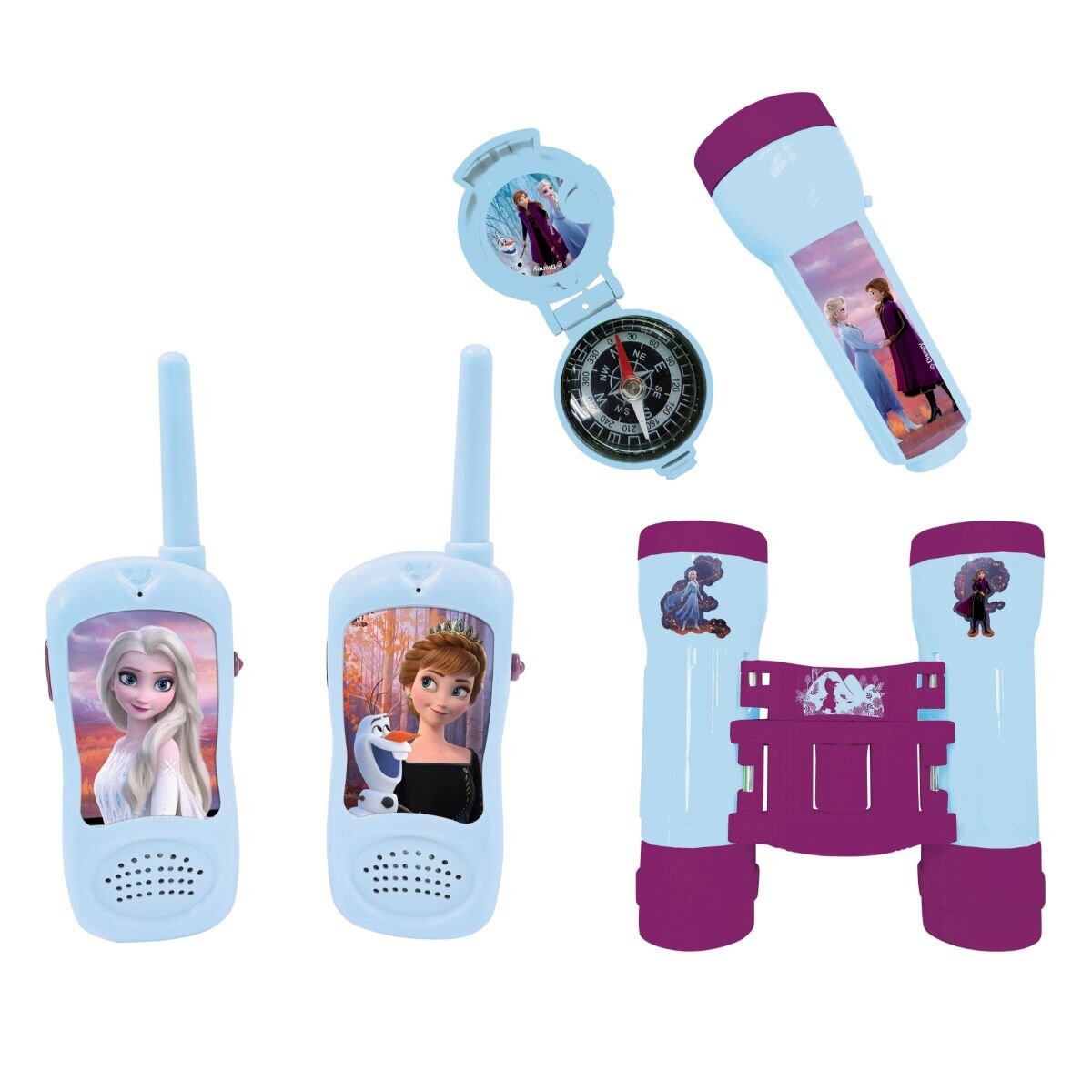 Disney Frozen Set Walkie Talkies binoclu si busola Lexibook raza de transmisie 120 m Frozen