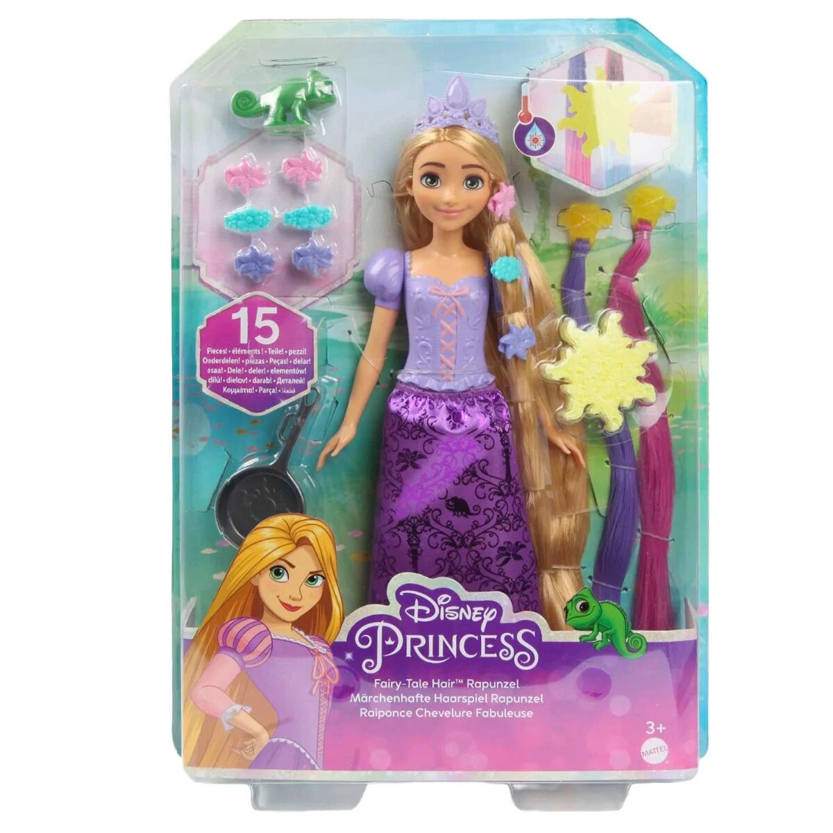 Disney Princess Papusa cu accesorii pentru par Rapunzel HLW18