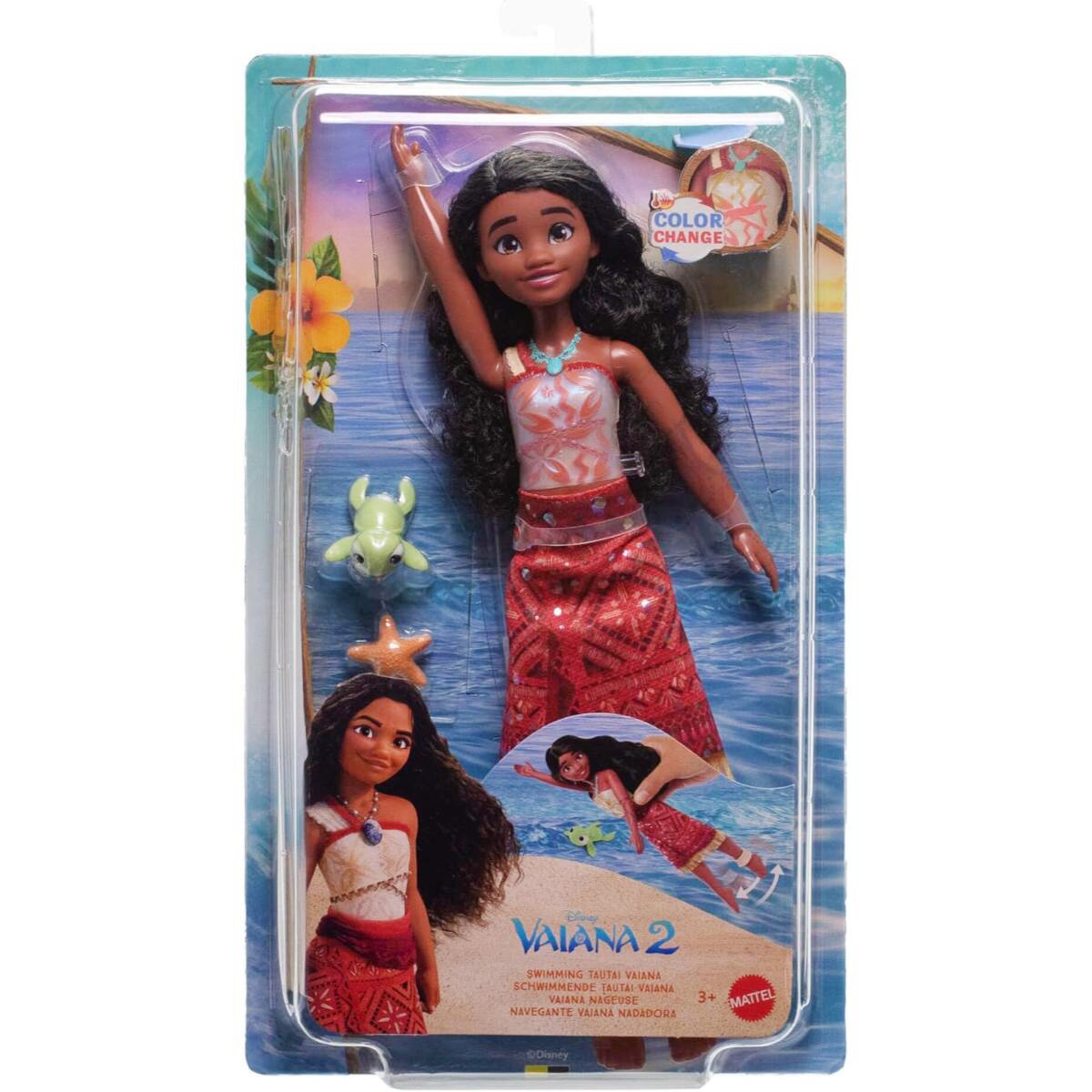 Disney Princess Papusa Disney Vaiana 2 Swimming Tautai Color Change JFF09