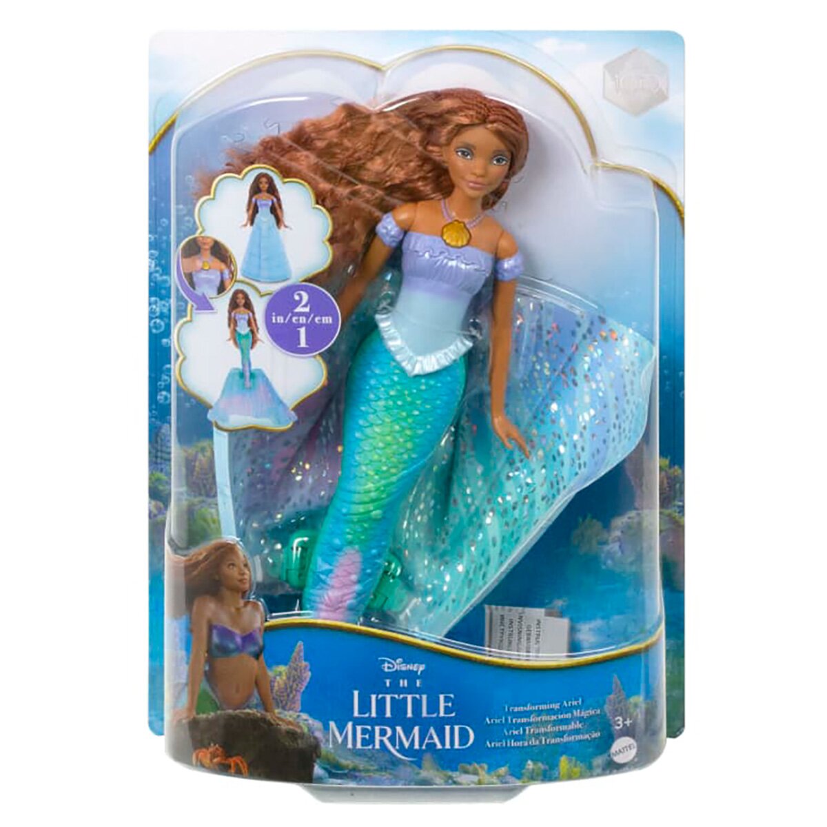 Disney Princess Papusa mica Sirena Transformarea lui Ariel HLX13