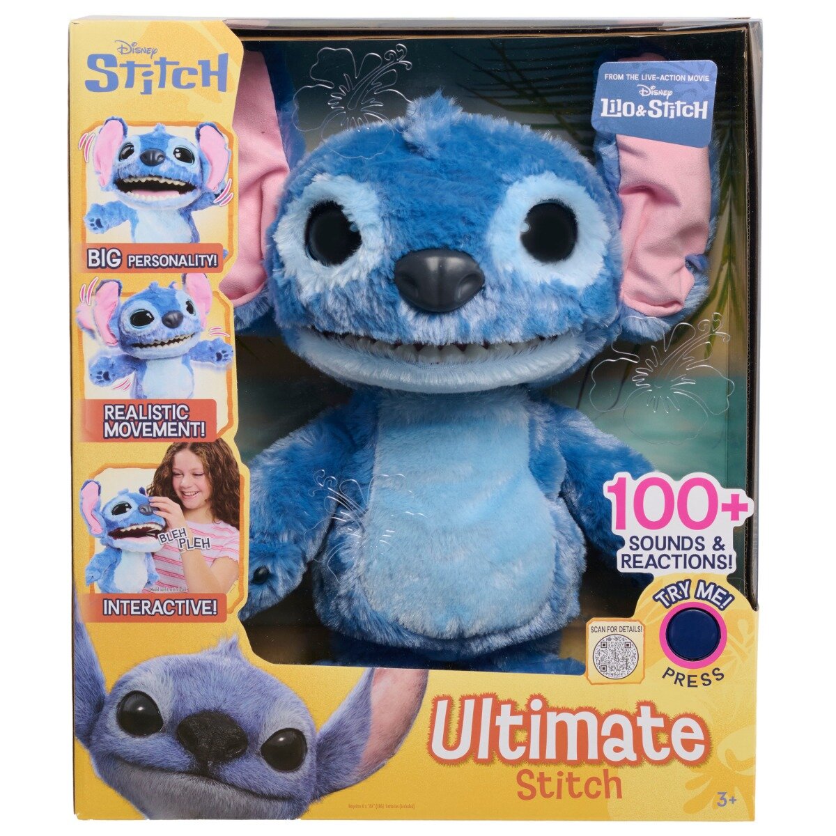 Disney Stitch Jucarie de plus interactiva cu 100 de sunete si reactii Ultimate Stitch