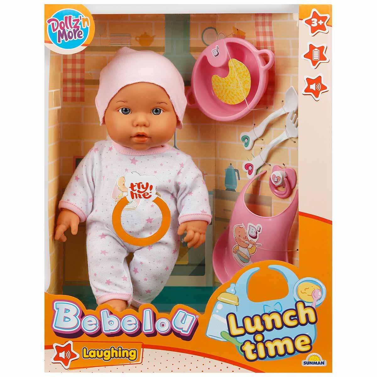 Dollz'n More Papusa Bebelou la masa Dollz n More Roz 35 cm