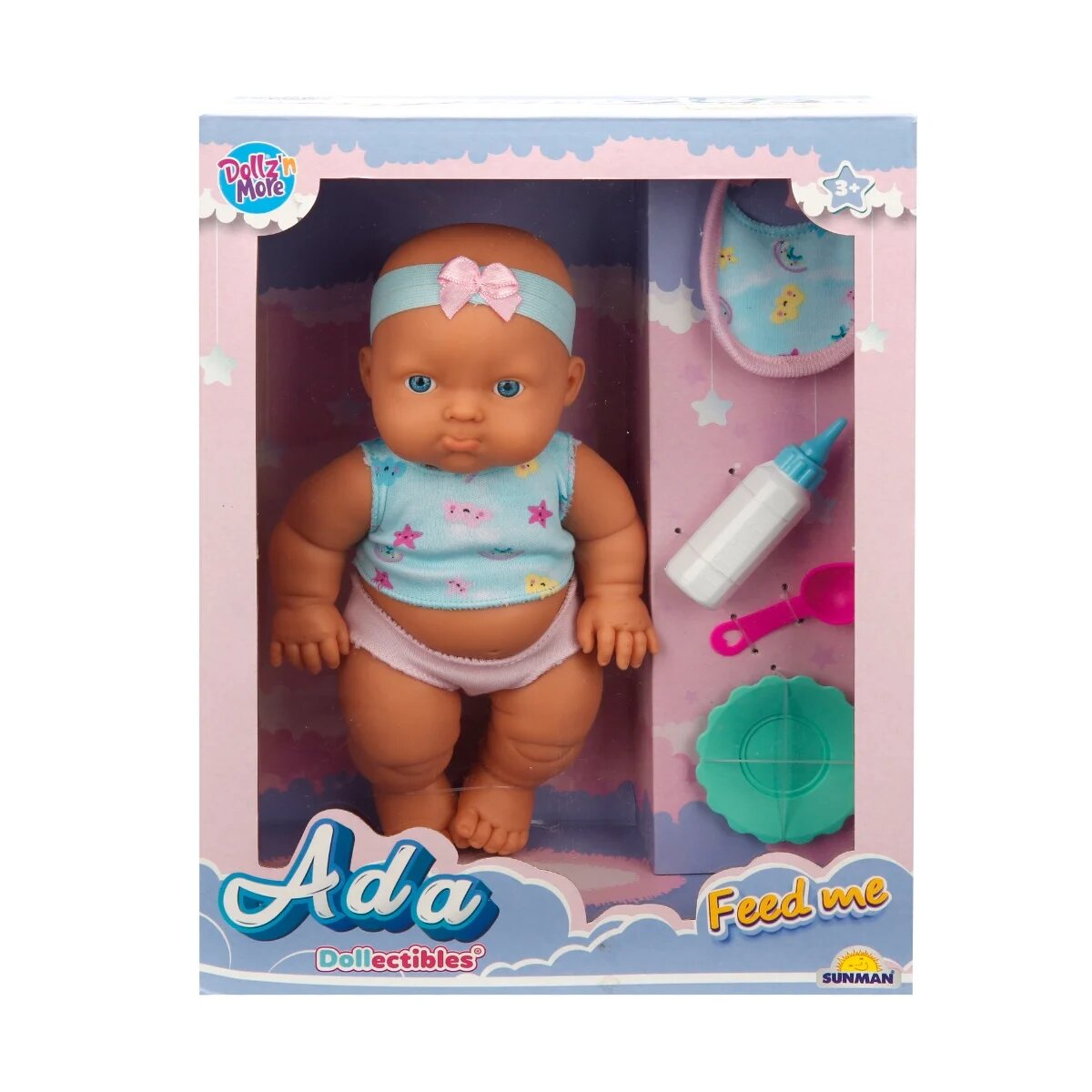 Dollz'n More Papusa bebelus Ada Dollz n More La masa 23 cm Albastru