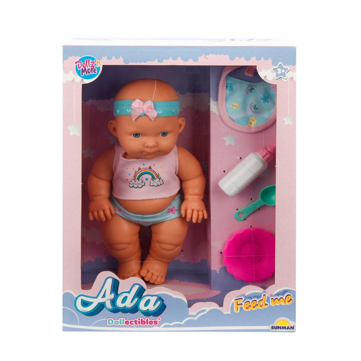 Dollz'n More Papusa bebelus Ada Dollz n More La masa 23 cm Roz