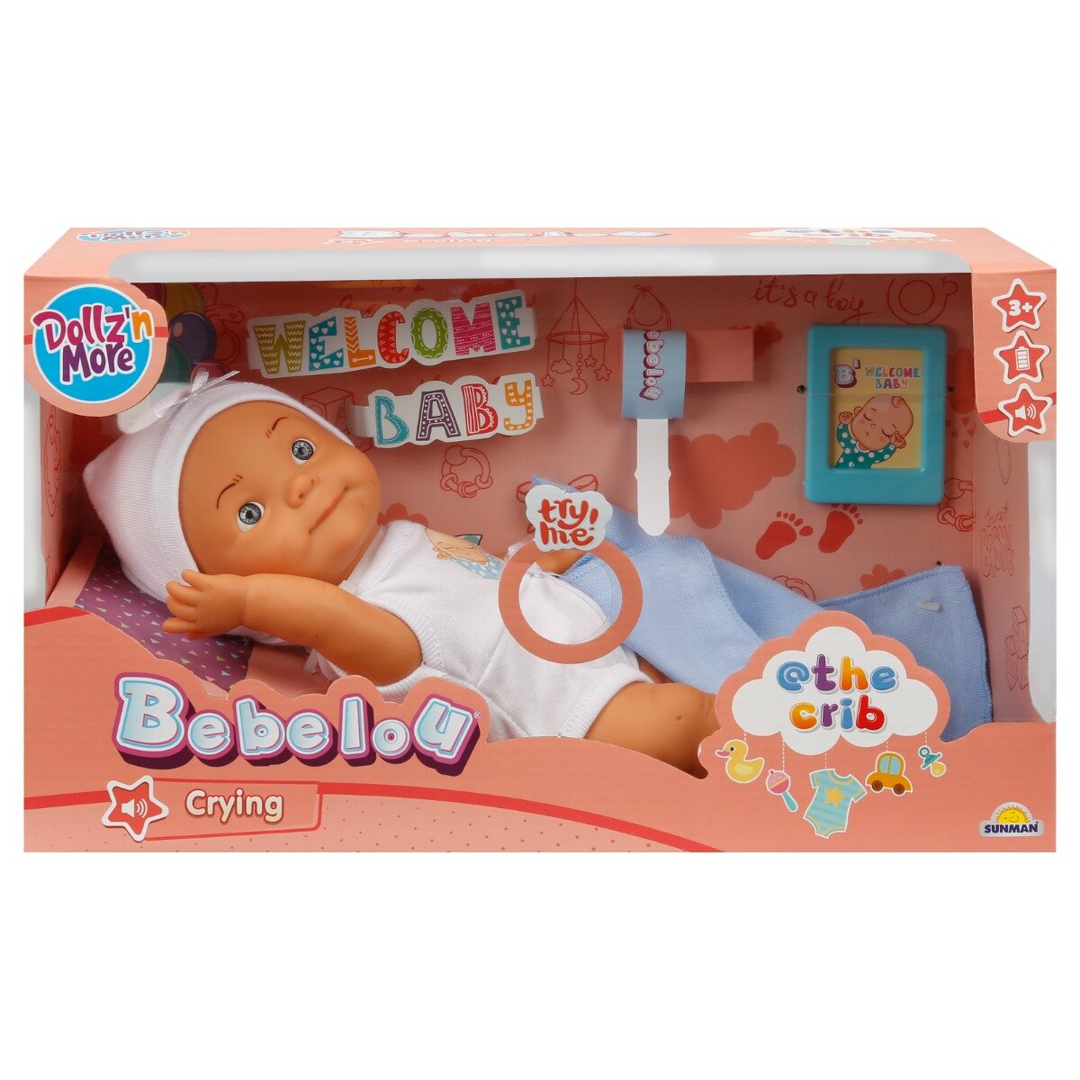 Dollz'n More Papusa bebelus Bebelou Dollz n More Bine ai venit 30 cm Albastru