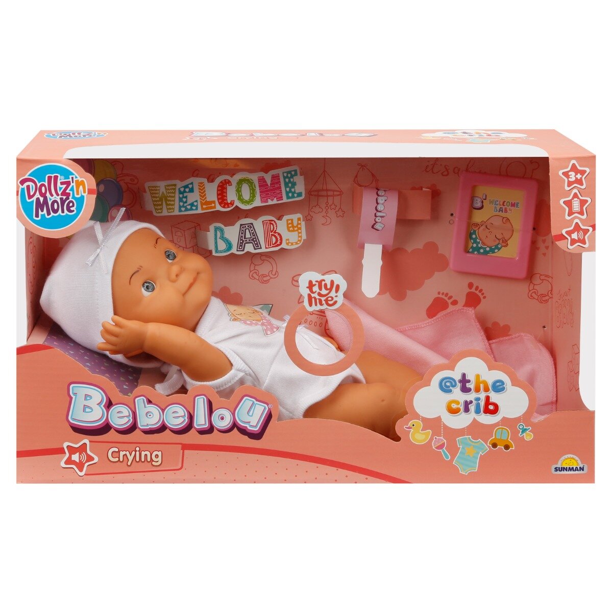Dollz'n More Papusa bebelus Bebelou Dollz n More Bine ai venit 30 cm Roz