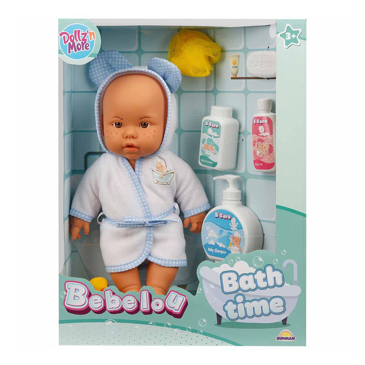 Dollz'n More Papusa bebelus Bebelou Dollz n More Timpul pentru baita 35 cm albastru