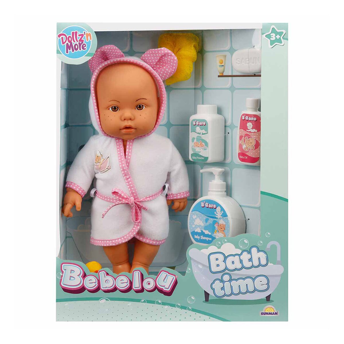 Dollz'n More Papusa bebelus Bebelou Dollz n More Timpul pentru baita 35 cm roz